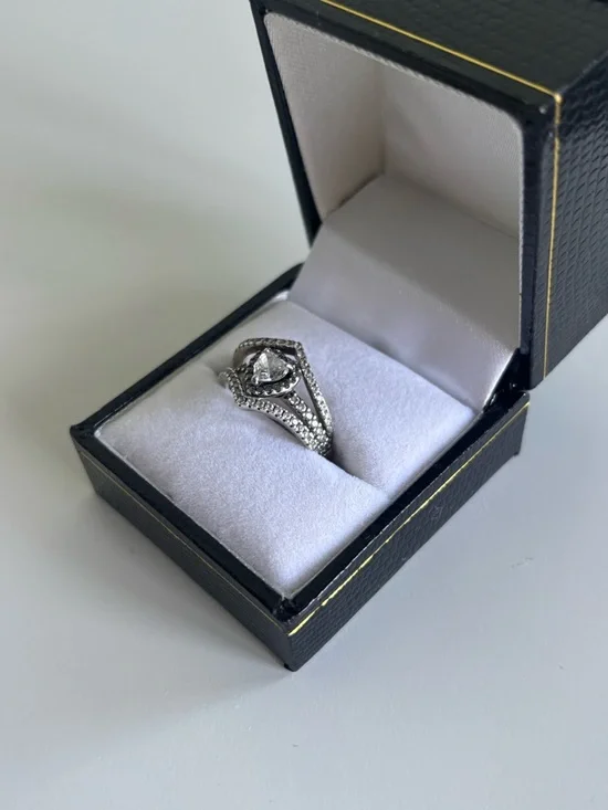 Pandora Silver Heart Trio Stacking Rings - Silver - Picture 2 of 3